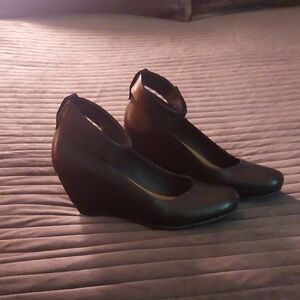 Clarks Black Wedge Heels